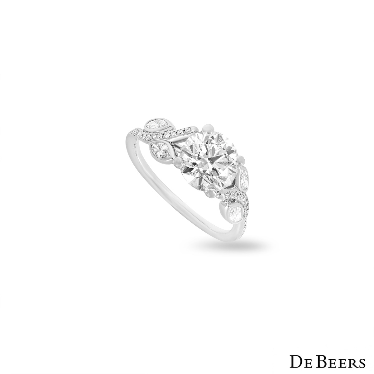 De Beers Platinum Adonis Rose Diamond Ring 1.04ct E/VS1